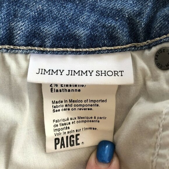 Paige Denim Jimmy Jimmy Rolled Cuff Jean Shorts 30 - Picture 5 of 8